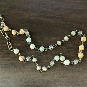 ✨ Boho-Inspired Natural Stone & Crystal Necklace – 13"–16" Adjustable ✨